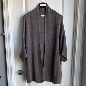 Sonoma Open Front Taupe Knit Sweater, Size Large